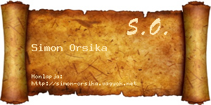 Simon Orsika névjegykártya